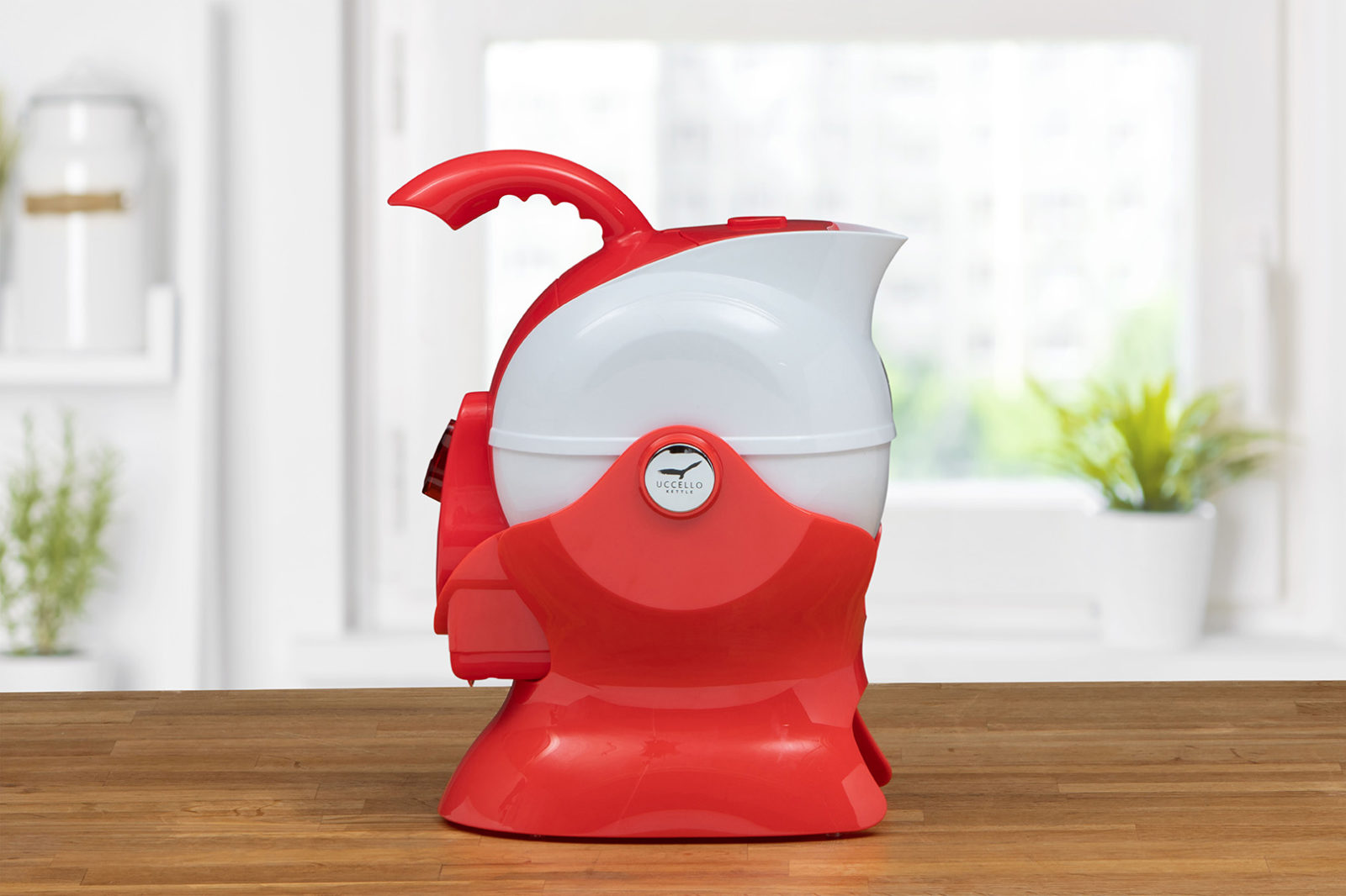 Uccello-Kettle-Red-White-Side Size View of the Red and White Uccello Kettle