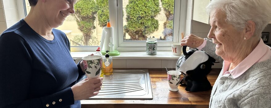 Mother and Daughter in kitchen making tea with the Uccello Kettle