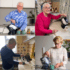 Elderly men and woman using the Uccello Tipping Kettle to make tea and coffee